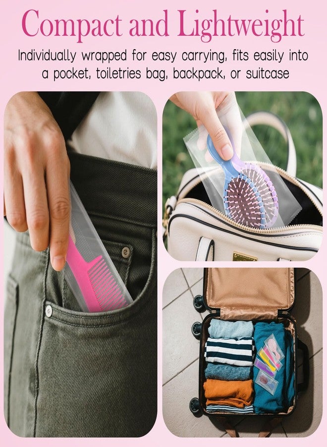 HQSLsund Bulk Hair Brush and Combs Set, Individually Wrapped Detangling Brushes for Wet & Dry Hair, Disposable Hairbrush for Women Men Travel Hotel Shelter Charity Supplies 5 Colors (5.5 inch, Count, 50) - Image 4